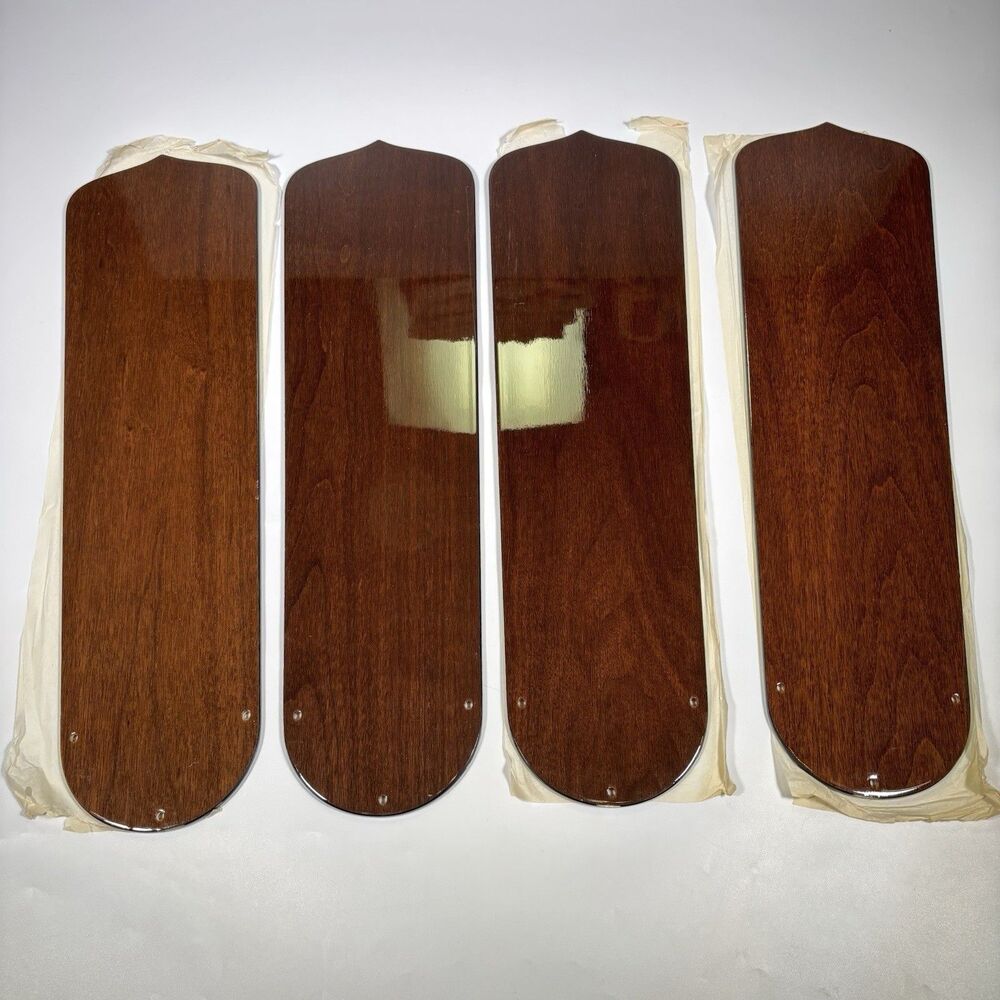Vintage Casablanca Fan Company Wood Fan Blades Set of 4 Dark Walnut Finish 21"